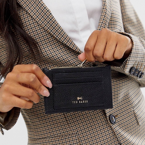 Ted Baker Handbags - Ted Baker Yarro Bow Leather Coin Purse & Credit Cardholder - Black - NWOT